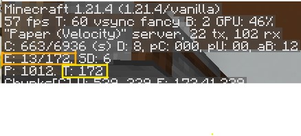 F3デバッグモード画面一部